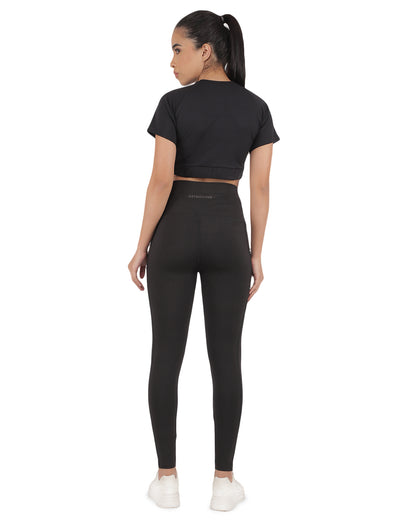 Grace Yoga Sets Black With Side Pocket