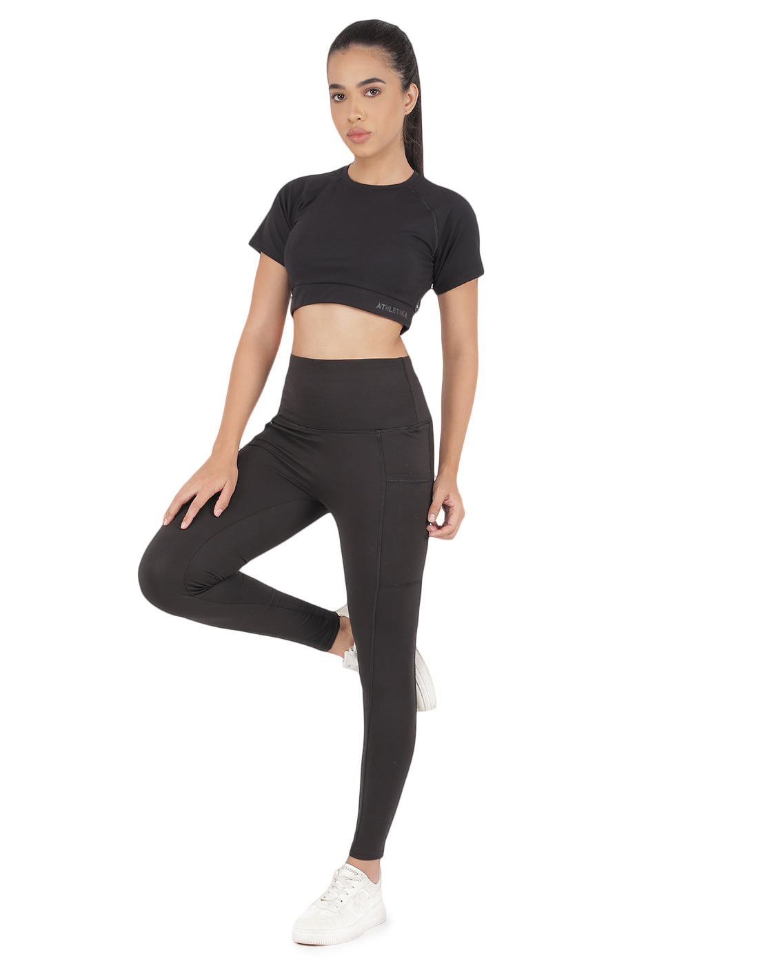 Grace Yoga Sets Black With Side Pocket