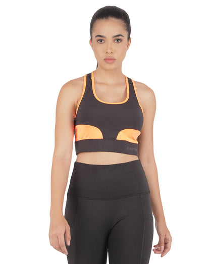 Active Sports Bra Black Orange