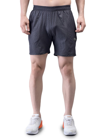 Slit Matrix Dark Grey Shorts