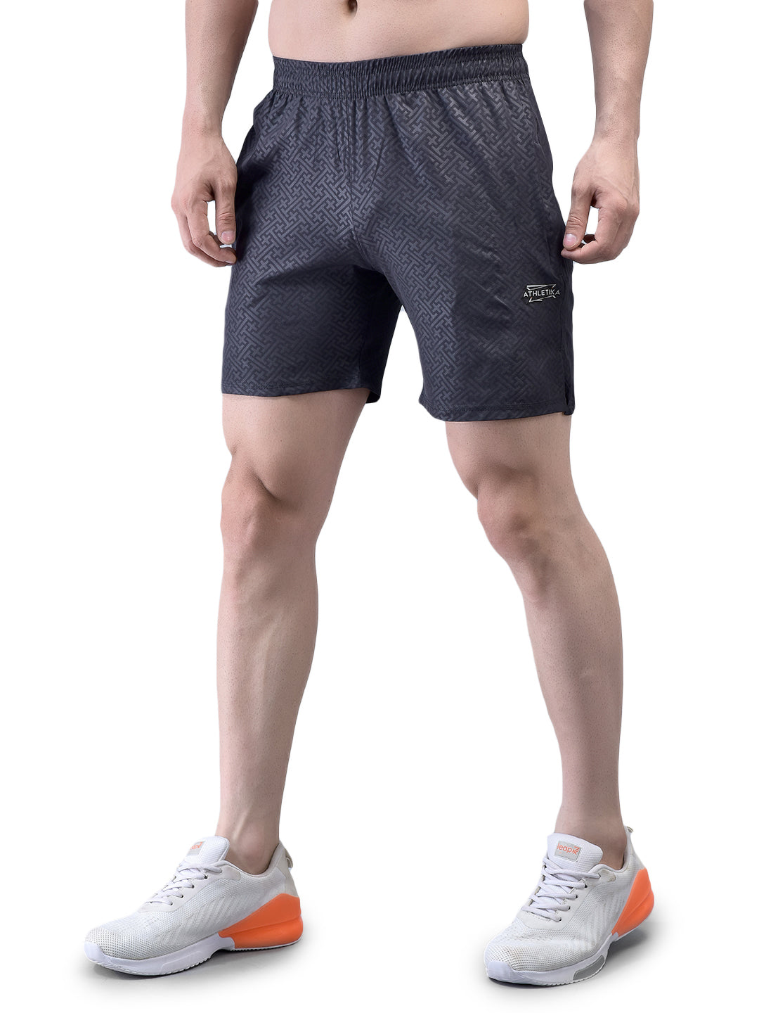 Slit Matrix Dark Grey Shorts