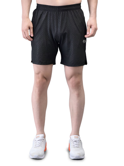 Slit Matrix Black Shorts