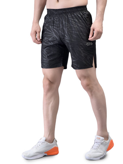 Slit Vector Black Shorts