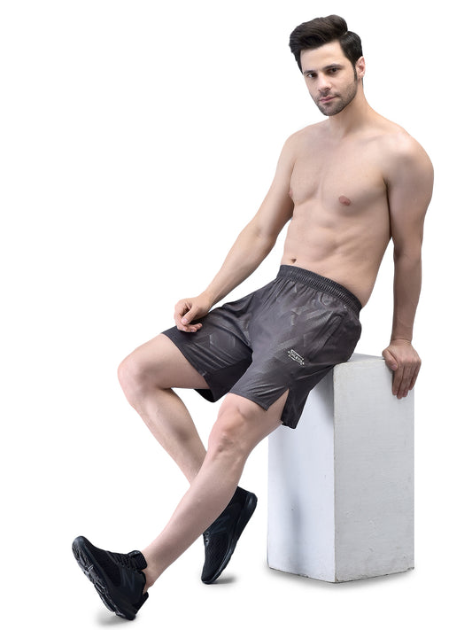 Slit Dynamic Hex Dark Grey Shorts