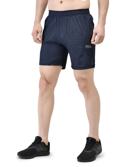 Slit Matrix Navy Blue Shorts